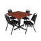 Cain Cain Square Table & Chair Set, Wood, Metal, Vinyl Top, Cherry TB4848CH29BK - alternate 1